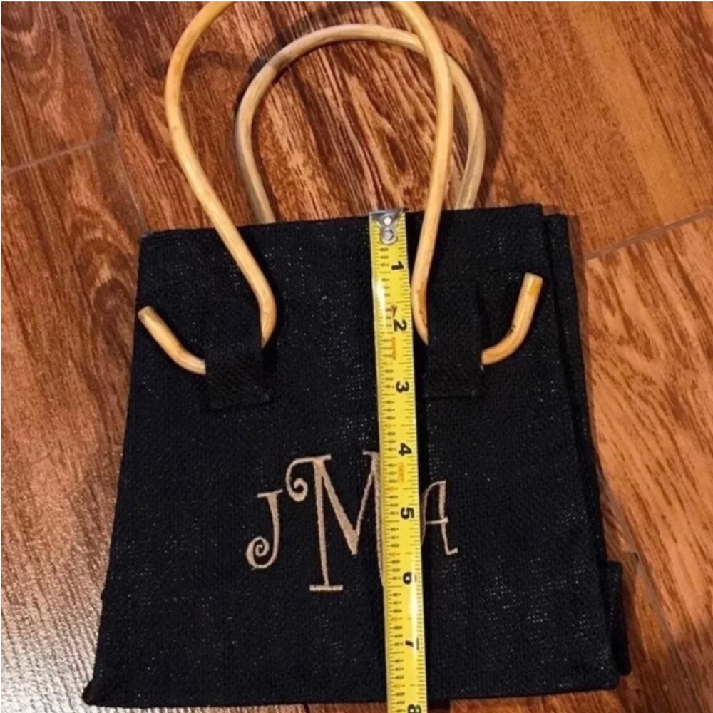 Cute Jma Or Jam Monogram Purse Handbag Tote Makeup Bag Carry All Nwot Wood Hand View 6